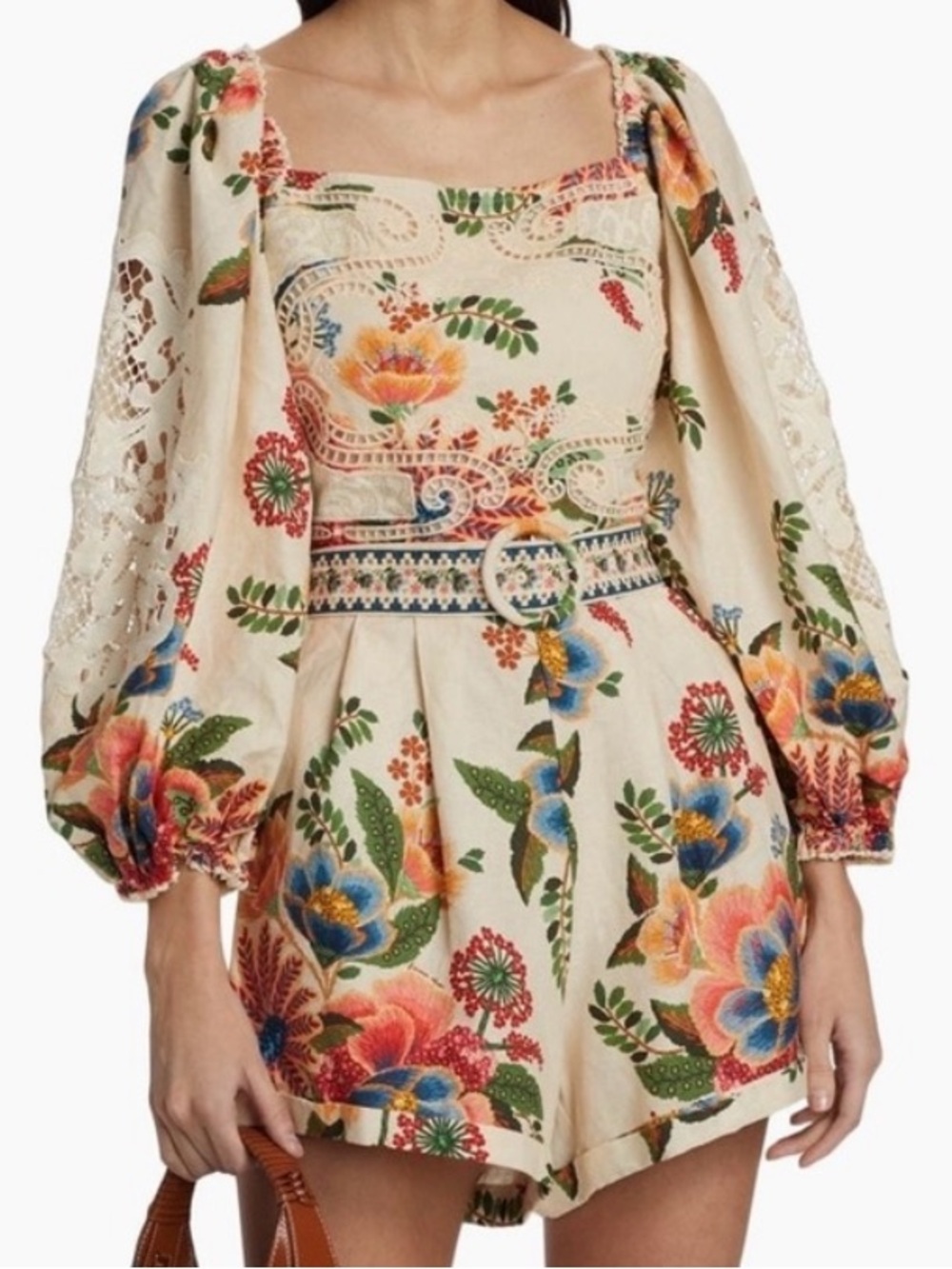 Farm Rio Delicate Garden Belted Romper small